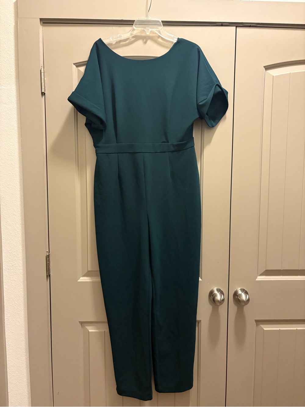 Alexia Admor Teal Short-Sleeve Jumpsuit